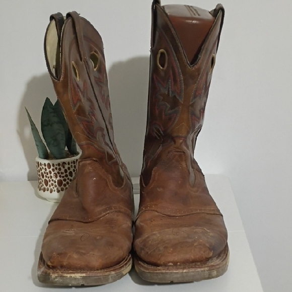 HH Double H Brown Leather Cowboy Boots Western Boots Size 14D - Picture 5 of 15